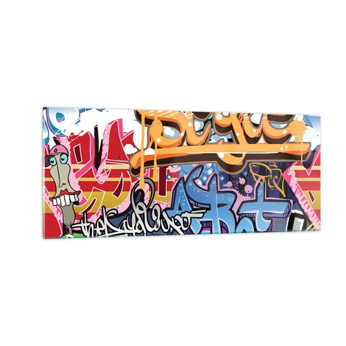 Cuadro sobre vidrio - Impresiones sobre Vidrio - Grafiti, el arte urbano - 100x40 cm