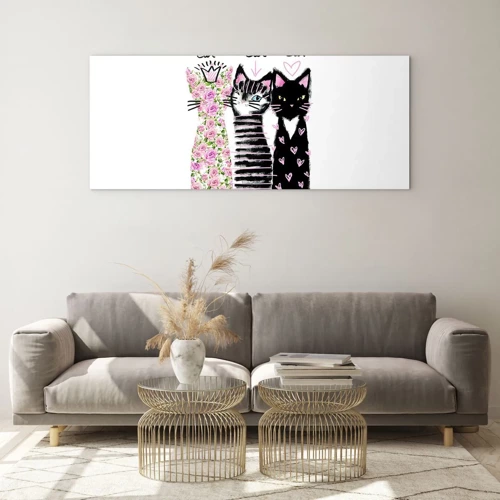 Cuadro sobre vidrio - Impresiones sobre Vidrio - Había tres gatitos - 100x40 cm