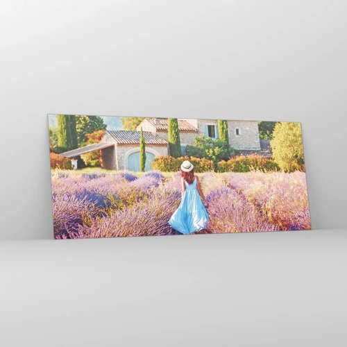 Cuadro sobre vidrio - Impresiones sobre Vidrio - La chica de la lavanda - 120x50 cm