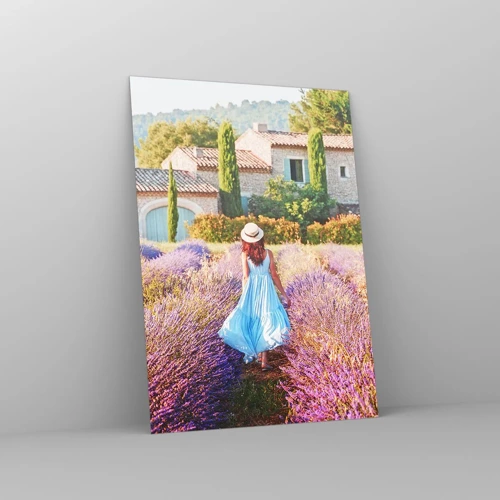 Cuadro sobre vidrio - Impresiones sobre Vidrio - La chica de la lavanda - 50x70 cm