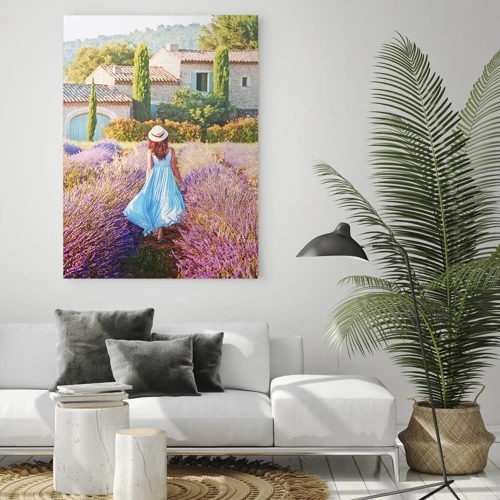 Cuadro sobre vidrio - Impresiones sobre Vidrio - La chica de la lavanda - 50x70 cm