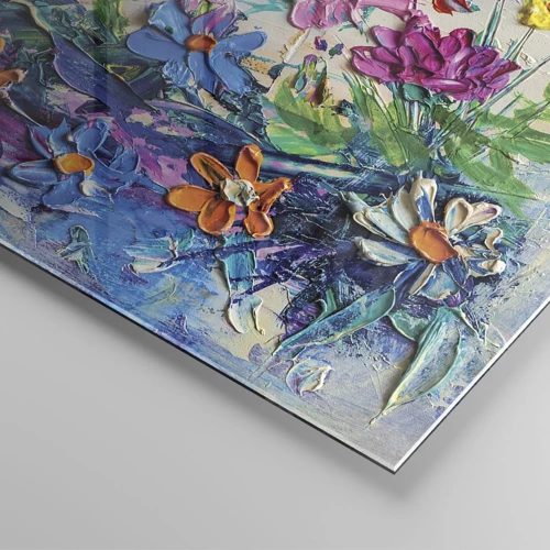 Cuadro sobre vidrio - Impresiones sobre Vidrio - La energía de las flores - 30x30 cm