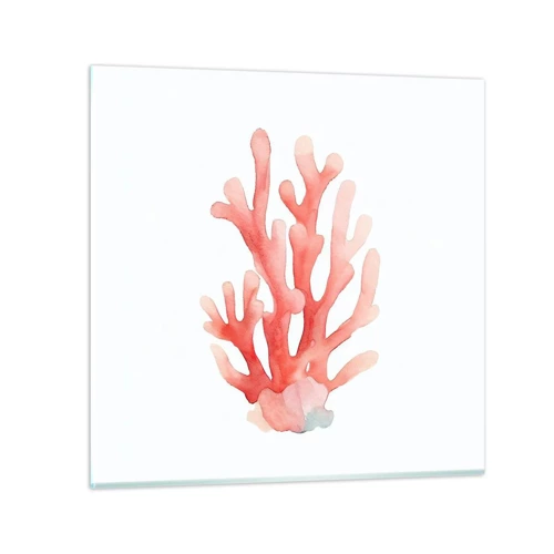 Cuadro sobre vidrio - Impresiones sobre Vidrio - La hermosura del color coral - 30x30 cm