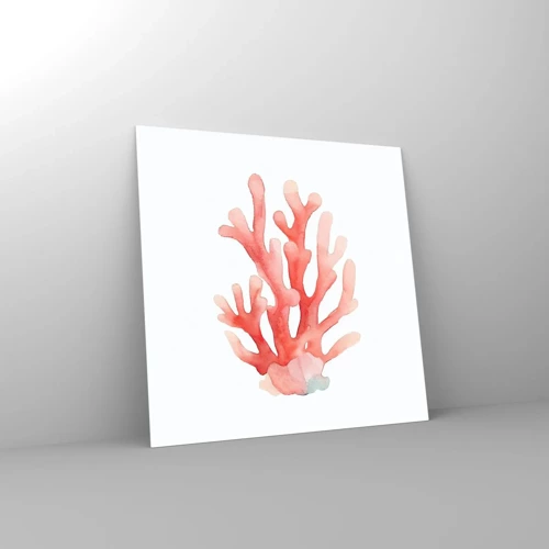 Cuadro sobre vidrio - Impresiones sobre Vidrio - La hermosura del color coral - 60x60 cm