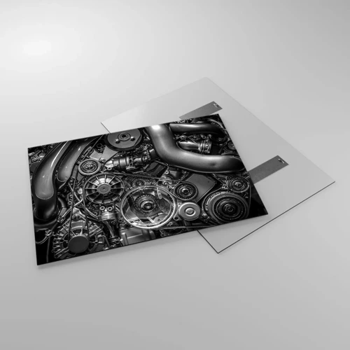 Cuadro sobre vidrio - Impresiones sobre Vidrio - La poesía de la mecánica - 100x70 cm