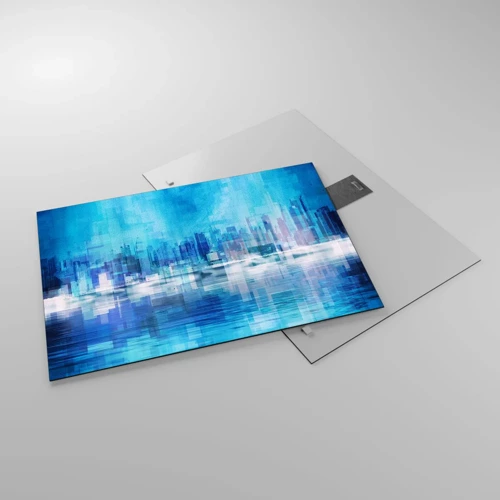 Cuadro sobre vidrio - Impresiones sobre Vidrio - La urbe azul - 70x50 cm