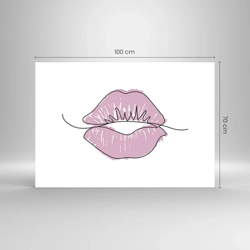 Cuadro sobre vidrio - Impresiones sobre Vidrio - ¿Listo para un beso? - 100x70 cm