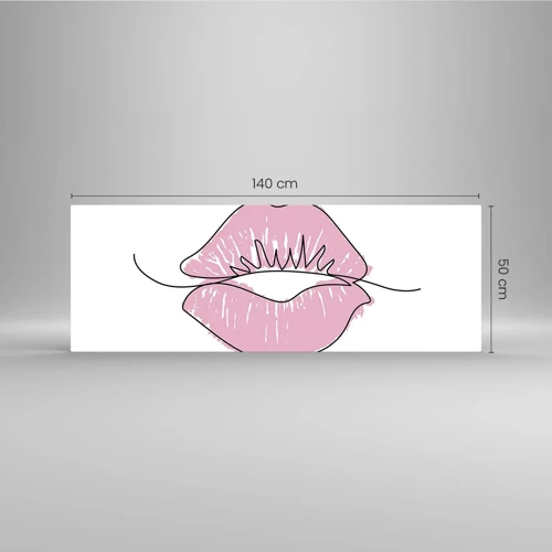 Cuadro sobre vidrio - Impresiones sobre Vidrio - ¿Listo para un beso? - 140x50 cm