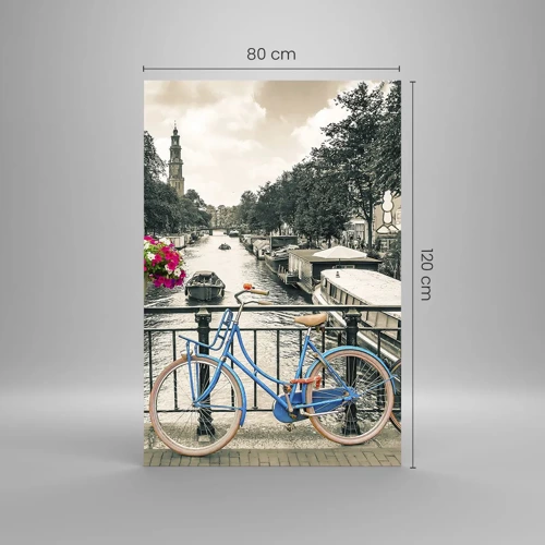 Cuadro sobre vidrio - Impresiones sobre Vidrio - Los colores de una calle de Ámsterdam - 80x120 cm
