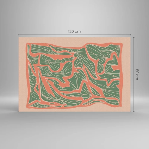 Cuadro sobre vidrio - Impresiones sobre Vidrio - Lucha entre el coral y el verde - 120x80 cm