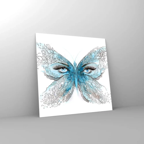 Cuadro sobre vidrio - Impresiones sobre Vidrio - Mirada de mariposa - 40x40 cm