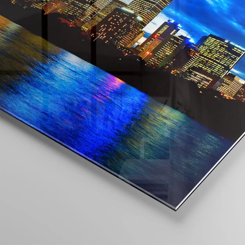 Cuadro sobre vidrio - Impresiones sobre Vidrio - Noche de luces y colores - 120x50 cm