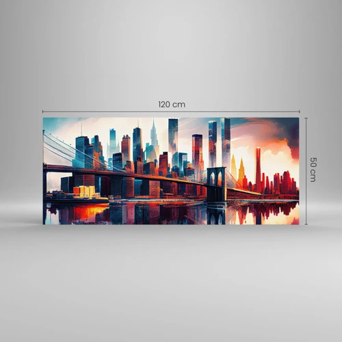 Cuadro sobre vidrio - Impresiones sobre Vidrio - Nueva York siempre luce - 120x50 cm