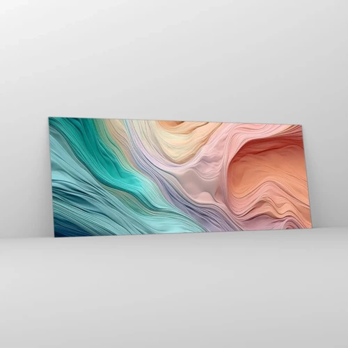 Cuadro sobre vidrio - Impresiones sobre Vidrio - Ola arco iris - 100x40 cm