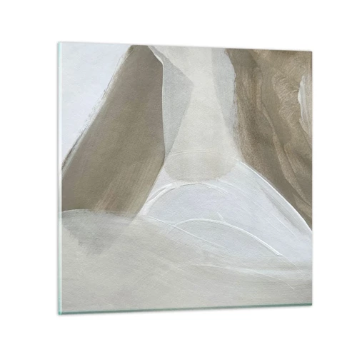 Cuadro sobre vidrio - Impresiones sobre Vidrio - Ola de blanco - 30x30 cm