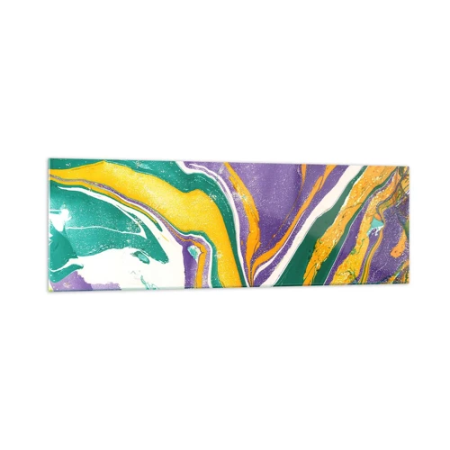 Cuadro sobre vidrio - Impresiones sobre Vidrio - Olas de color - 160x50 cm