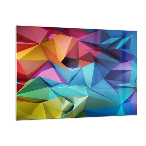 Cuadro sobre vidrio - Impresiones sobre Vidrio - Origami arco iris - 120x80 cm