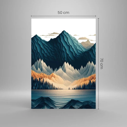 Cuadro sobre vidrio - Impresiones sobre Vidrio - Paisaje perfecto de montañas - 50x70 cm