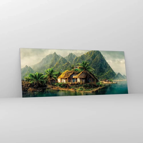 Cuadro sobre vidrio - Impresiones sobre Vidrio - Paraíso tropical - 100x40 cm