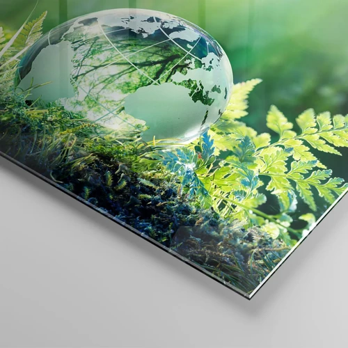 Cuadro sobre vidrio - Impresiones sobre Vidrio - Planeta verde - 140x50 cm