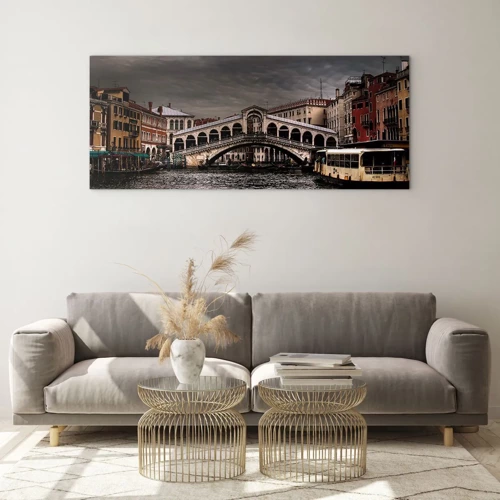 Cuadro sobre vidrio - Impresiones sobre Vidrio - Promesa de una velada veneciana - 100x40 cm