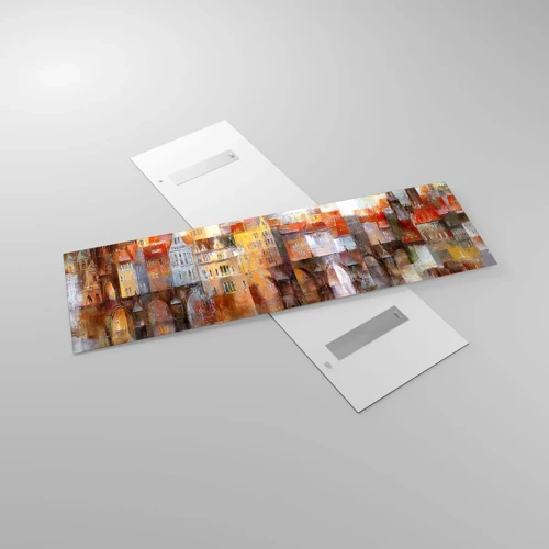 Cuadro sobre vidrio - Impresiones sobre Vidrio - Puente y ciudad - 160x50 cm