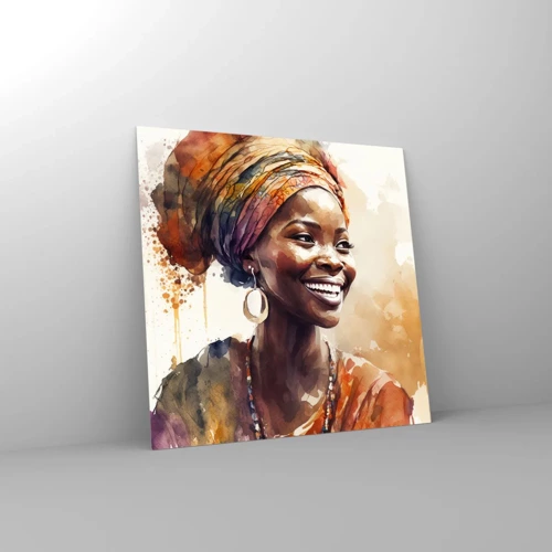 Cuadro sobre vidrio - Impresiones sobre Vidrio - Reina africana - 50x50 cm