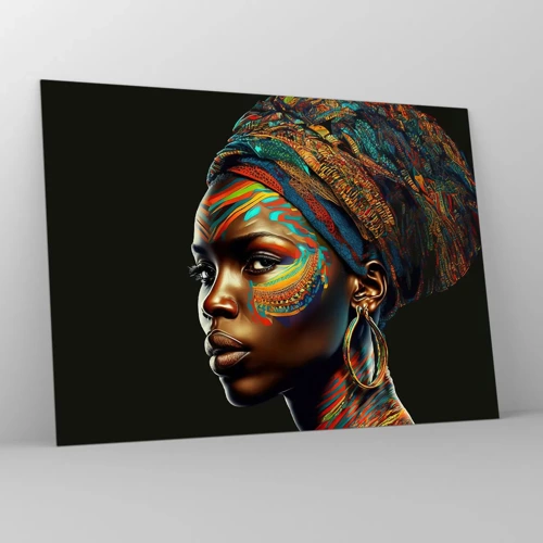 Cuadro sobre vidrio - Impresiones sobre Vidrio - Reina africana - 70x50 cm