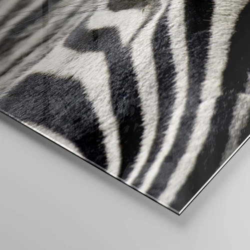 Cuadro sobre vidrio - Impresiones sobre Vidrio - Retrato a rayas - 70x70 cm