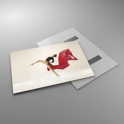 Cuadro sobre vidrio - Impresiones sobre Vidrio - Rojo y negro - 100x70 cm