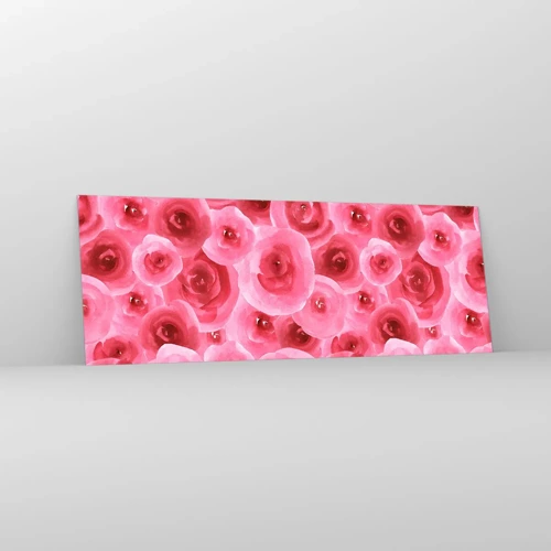 Cuadro sobre vidrio - Impresiones sobre Vidrio - Rosas abajo y arriba - 140x50 cm