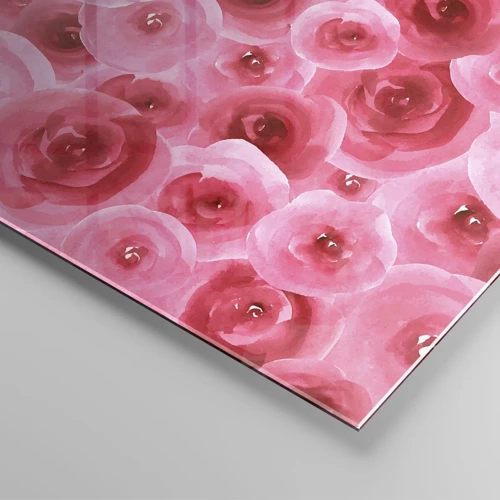 Cuadro sobre vidrio - Impresiones sobre Vidrio - Rosas abajo y arriba - 140x50 cm