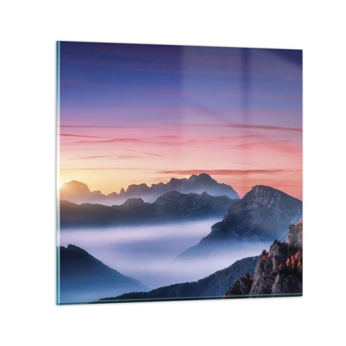 Cuadro sobre vidrio - Impresiones sobre Vidrio - Sobre los valles - 40x40 cm