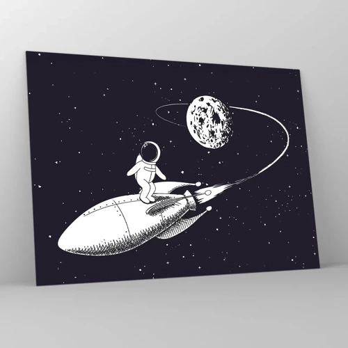 Cuadro sobre vidrio - Impresiones sobre Vidrio - Surfista espacial - 70x50 cm