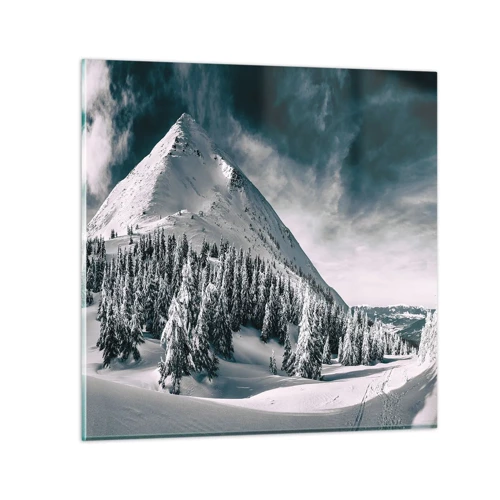 Cuadro sobre vidrio - Impresiones sobre Vidrio - Tierra de nieve y hielo - 40x40 cm