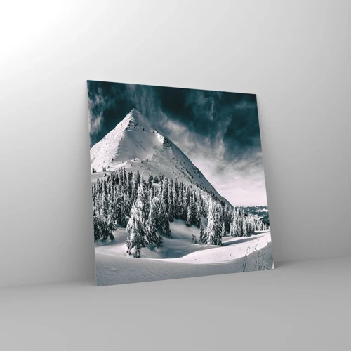 Cuadro sobre vidrio - Impresiones sobre Vidrio - Tierra de nieve y hielo - 40x40 cm