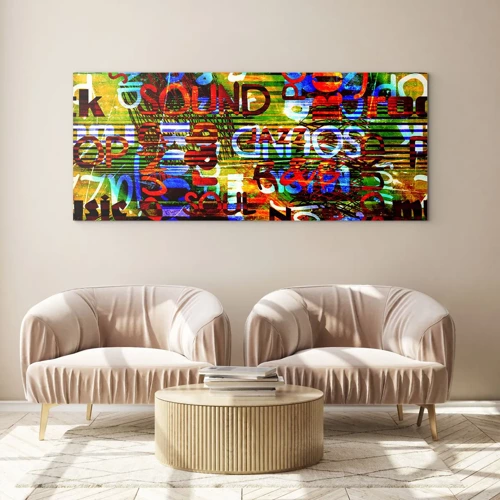 Cuadro sobre vidrio - Impresiones sobre Vidrio - Todos los tonos del sonido - 100x40 cm