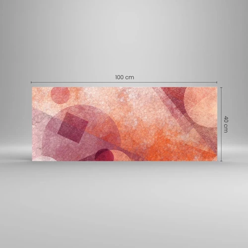 Cuadro sobre vidrio - Impresiones sobre Vidrio - Transformaciones geométricas en rosa - 100x40 cm