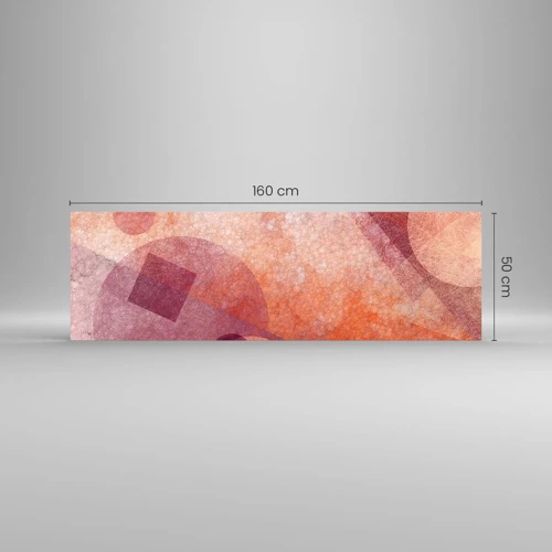Cuadro sobre vidrio - Impresiones sobre Vidrio - Transformaciones geométricas en rosa - 160x50 cm