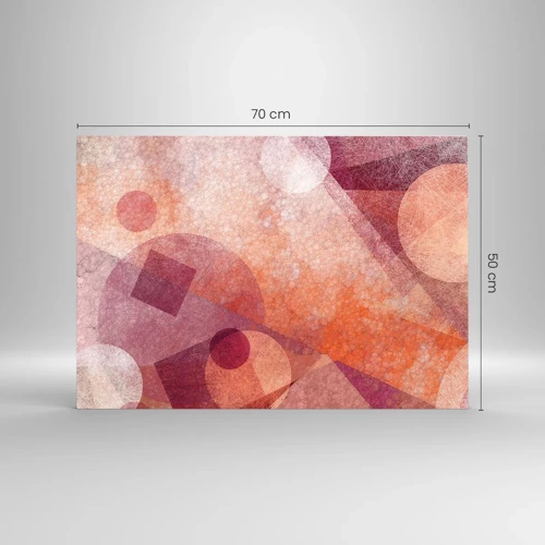 Cuadro sobre vidrio - Impresiones sobre Vidrio - Transformaciones geométricas en rosa - 70x50 cm