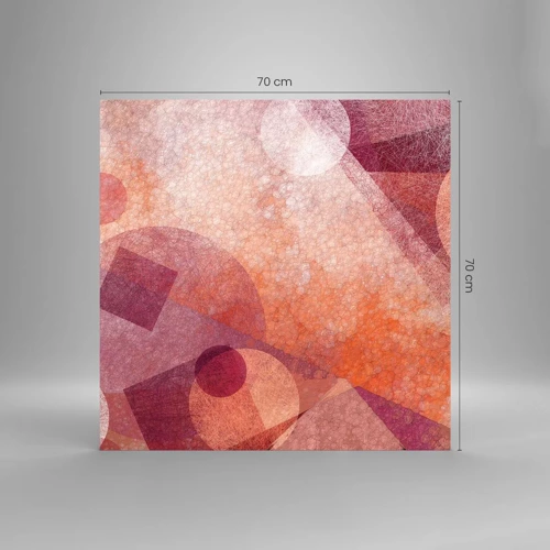 Cuadro sobre vidrio - Impresiones sobre Vidrio - Transformaciones geométricas en rosa - 70x70 cm