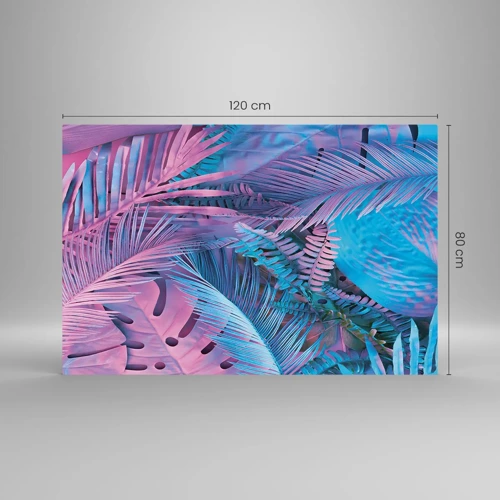 Cuadro sobre vidrio - Impresiones sobre Vidrio - Trópicos en rosa y azul - 120x80 cm