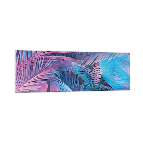 Cuadro sobre vidrio - Impresiones sobre Vidrio - Trópicos en rosa y azul - 160x50 cm