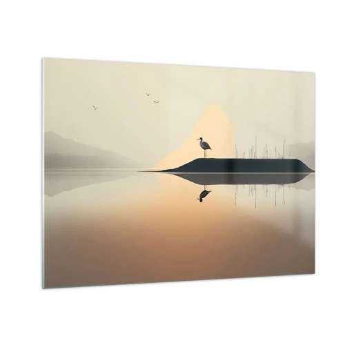Cuadro sobre vidrio - Impresiones sobre Vidrio - Un caballero en el lago - 70x50 cm