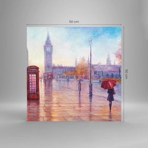 Cuadro sobre vidrio - Impresiones sobre Vidrio - Un día de otoño en Londres - 50x50 cm