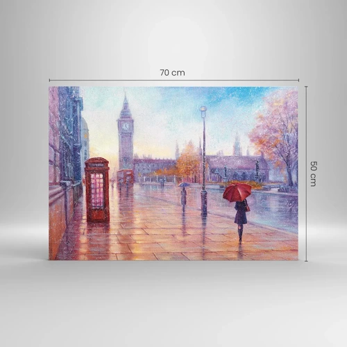 Cuadro sobre vidrio - Impresiones sobre Vidrio - Un día de otoño en Londres - 70x50 cm