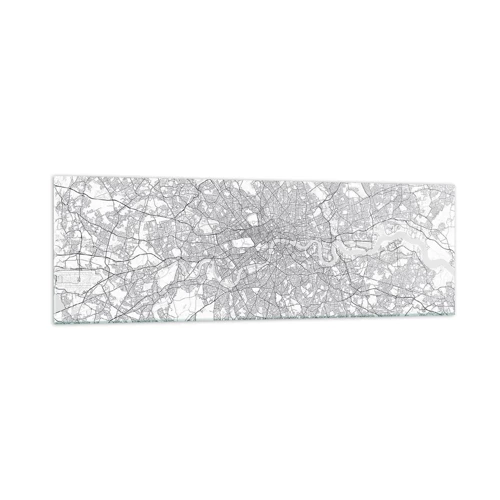 Cuadro sobre vidrio - Impresiones sobre Vidrio - Un mapa del laberinto de Londres - 160x50 cm