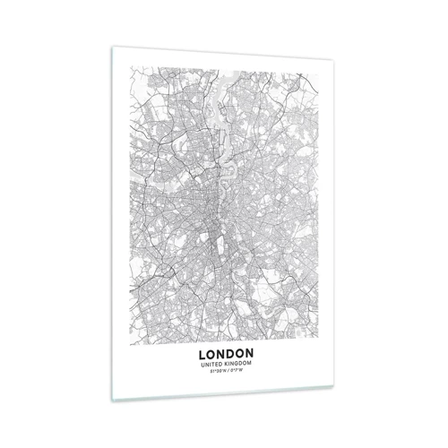 Cuadro sobre vidrio - Impresiones sobre Vidrio - Un mapa del laberinto de Londres - 50x70 cm