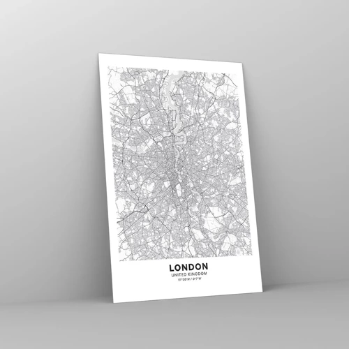 Cuadro sobre vidrio - Impresiones sobre Vidrio - Un mapa del laberinto de Londres - 80x120 cm