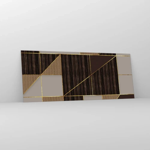 Cuadro sobre vidrio - Impresiones sobre Vidrio - Un mosaico de marrones y dorados - 100x40 cm